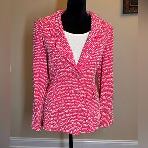 ST JOHN Boucle tweed knit blazer